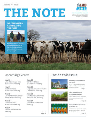 The front cover of The Note newsletter.
