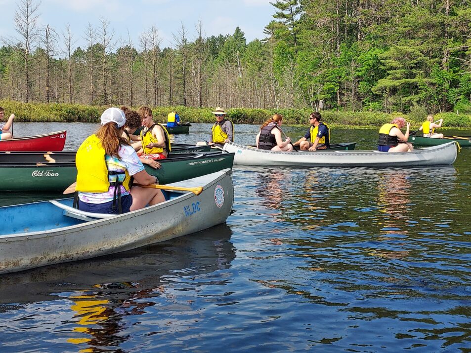 Campers canoeing